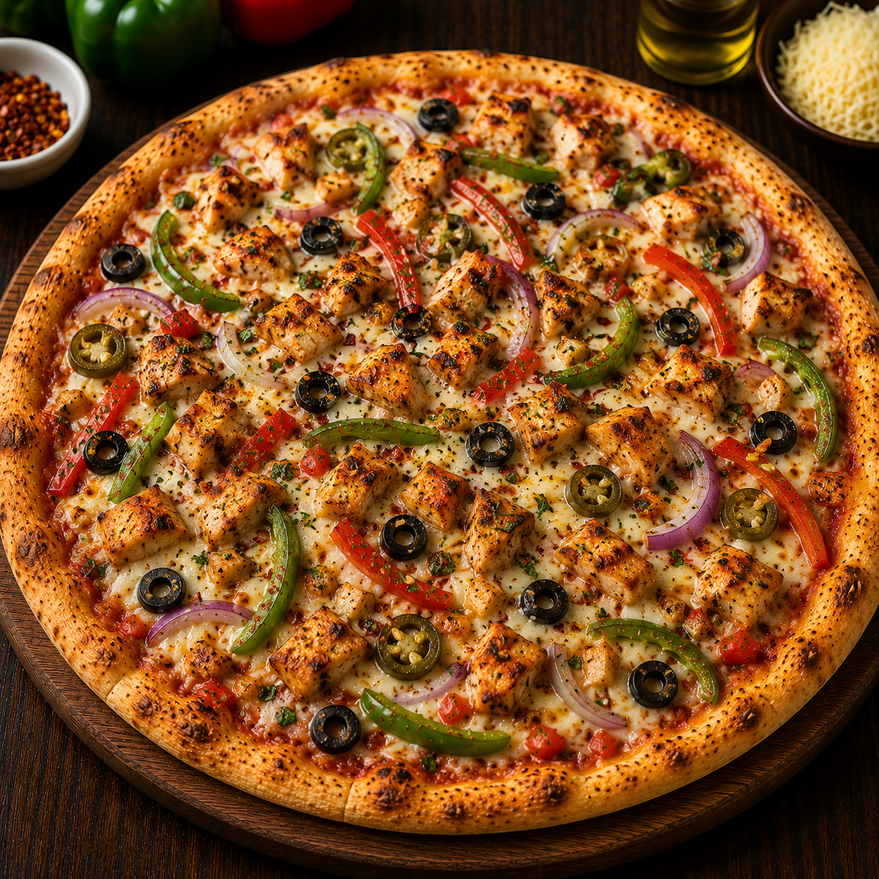Loaded Chicken Pizza
