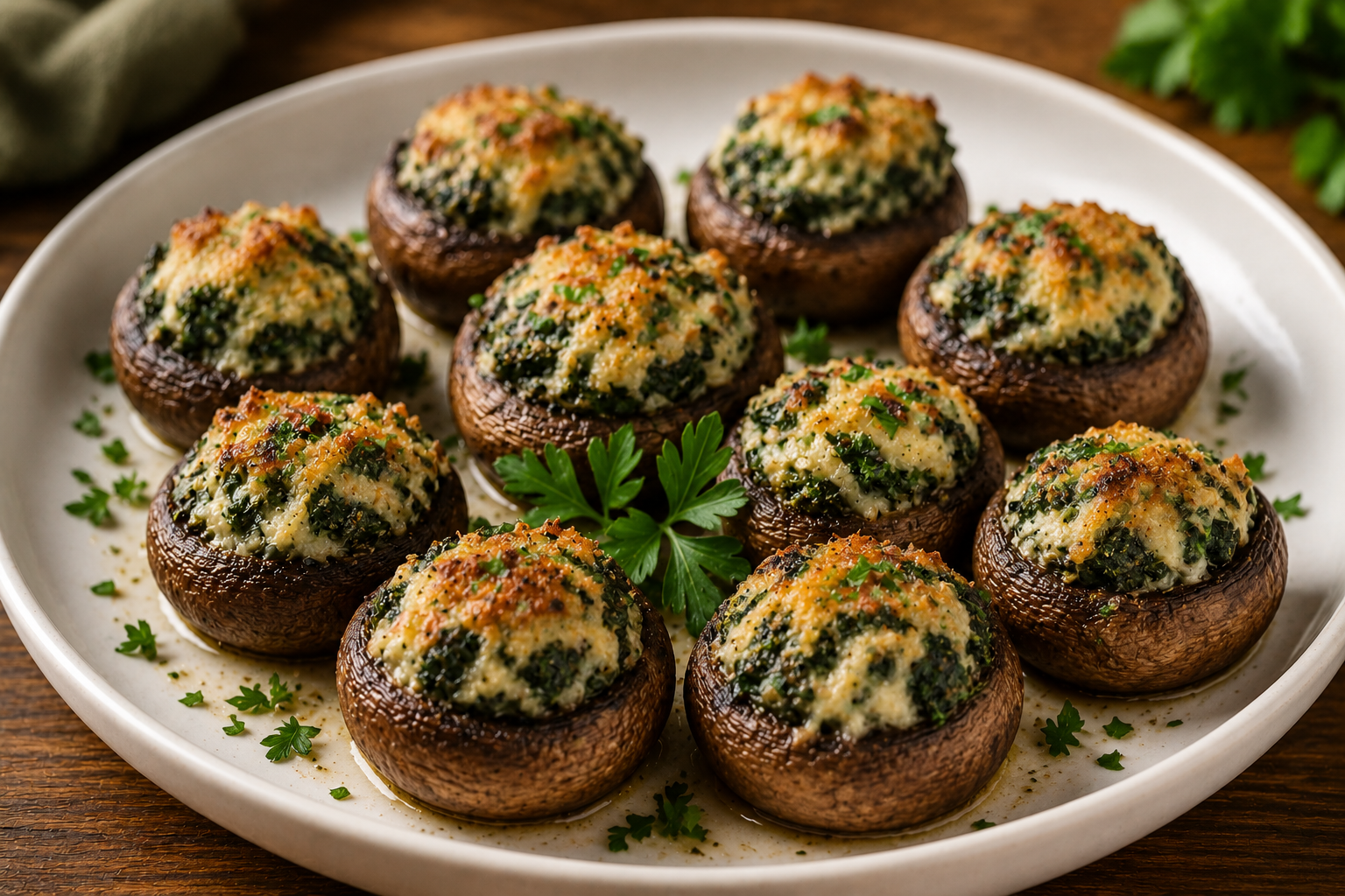 Stuffed Spinach Mushroom