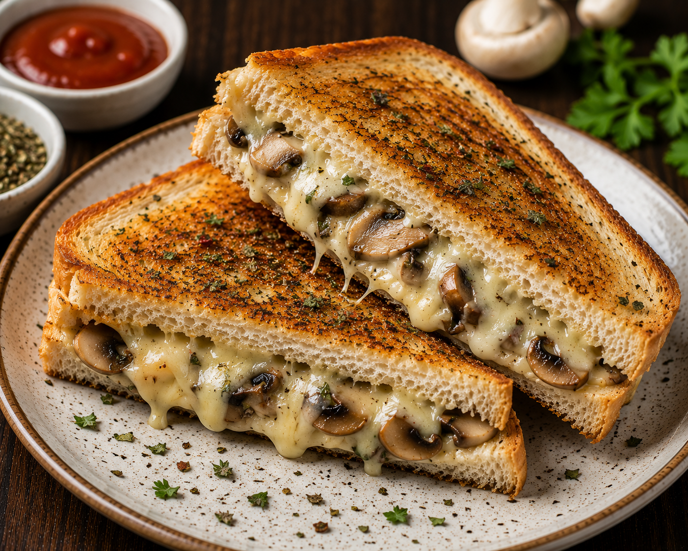 Mushroom Cheese Sandwich